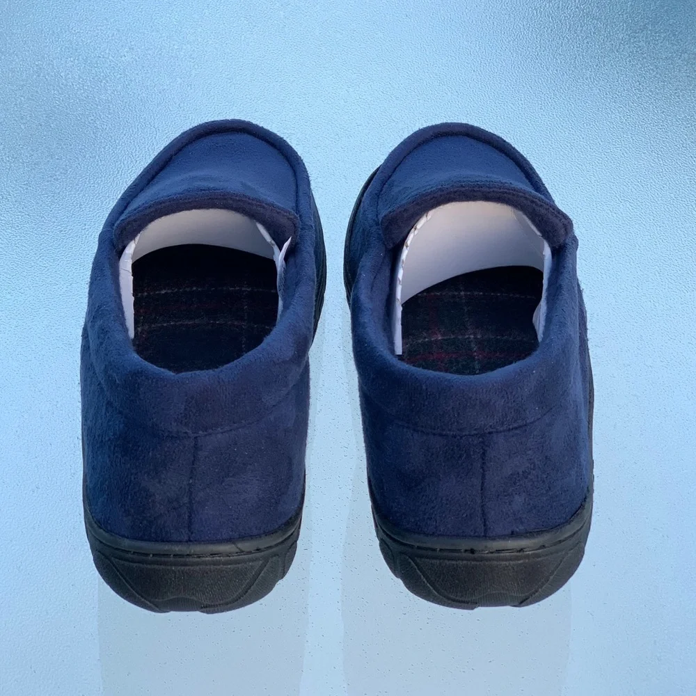 Men’s Totes Toasties Navy Blue Memory Foam Slippers ~ Medium 8-9